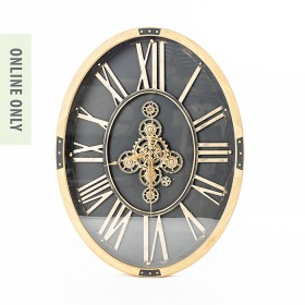 Design-Republique-Gears-Oval-Clock on sale