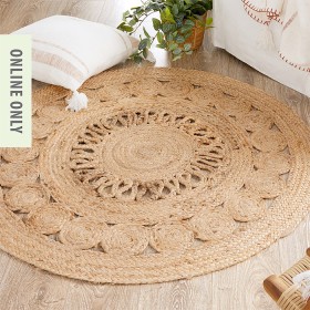 Eco+Collection+Jute+Detail+Round+Rugs
