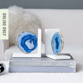 Design+Republique+Navy+Agate+Marble+Bookends