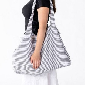 eco-anthology-100-Linen-Stripe-Tote-Bag on sale