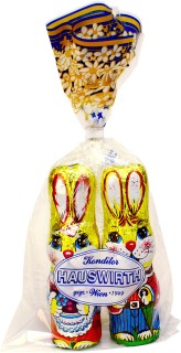 Hauswirth-Two-Chocolate-Rabbits-in-Bag-90g on sale