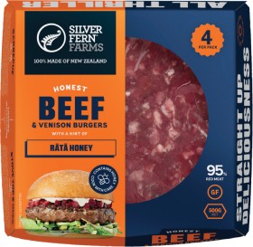 Silver-Fern-Farms-Honest-Beef-Venison-Burger-with-Rata-Honey-500g on sale