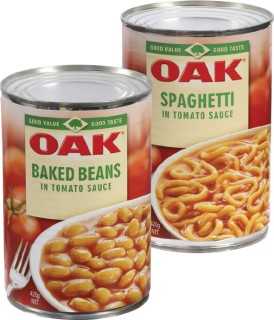 Oak-Baked-Beans-or-Spaghetti-420g on sale