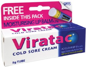Viratac-Cold-Sore-Cream-5-5g-Lip-Balm on sale