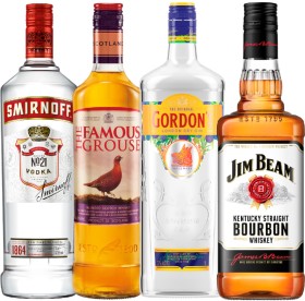 Smirnoff-Red-Vodka-1L-The-Famous-Grouse-Scotch-Whisky-1L-Gordons-London-Dry-Gin-1L-or-Jim-Beam-Bourbon-1L on sale