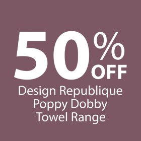 50-off-Design-Republique-Poppy-Dobby-Towel-Range on sale