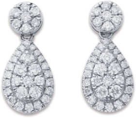 9ct-White-Gold-Diamond-Pear-Drop-Stud-Earrings on sale
