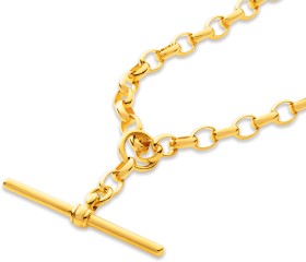9ct-45cm-Oval-Belcher-Chain-with-T-Bar-Fob on sale