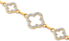 9ct-Diamond-Clover-Bracelet on sale
