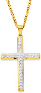 9ct-Diamond-Cross-Pendant on sale