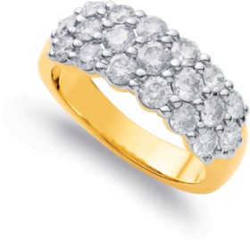 9ct-3-Row-Diamond-Ring on sale