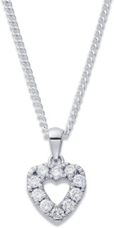 9ct-White-Gold-Diamond-Heart-Pendant on sale