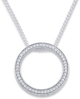 9ct-White-Gold-Diamond-Circle-Pendant on sale