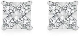 9ct-White-Gold-Diamond-Square-Shape-Stud-Earrings on sale