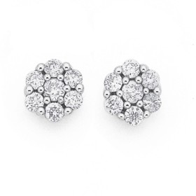 9ct-White-Gold-Diamond-Earrings on sale