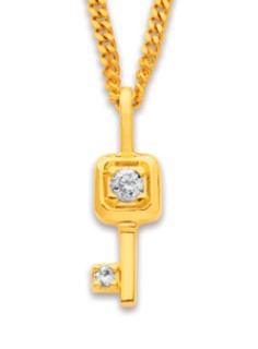 9ct-Diamond-Mini-Key-Pendant on sale