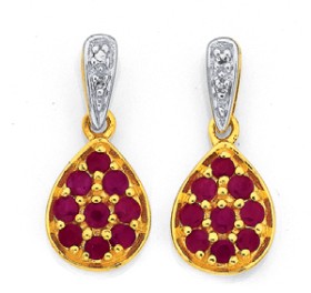 9ct-Ruby-Diamond-Earrings on sale