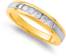 9ct-Two-Tone-Diamond-Ring on sale