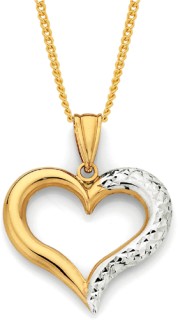 9ct-Two-Tone-Heart-Pendant on sale