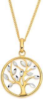 9ct-Two-Tone-Tree-of-Life-Circle-Pendant on sale