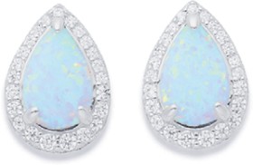 Sterling-Silver-Cubic-Zirconia-Created-Opal-Studs on sale