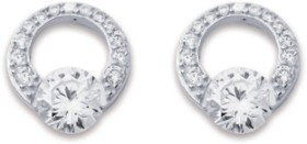 Sterling-Silver-Cubic-Zirconia-Circle-Earrings on sale