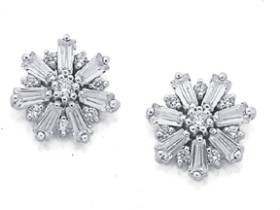 Sterling-Silver-Snowflakes-Cubic-Zirconia-Earrings on sale