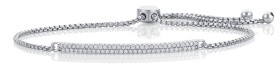 Sterling-Silver-Cubic-Zirconia-Adjustable-Bracelet on sale
