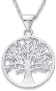 Sterling-Silver-Cubic-Zirconia-Tree-Pendant on sale