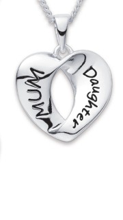 Sterling-Silver-Mum-Daughter-Heart-Pendant on sale
