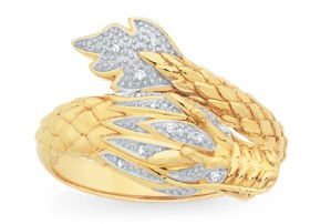 9ct-Diamond-Set-Dragon-Ring on sale