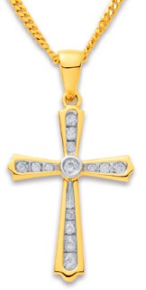 9ct-Diamond-Cross-Pendant on sale