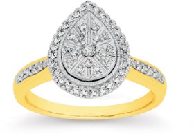 9ct-Diamond-Pear-Ring on sale