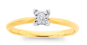 9ct-Diamond-Square-Solitaire-Ring on sale