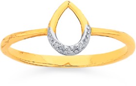 9ct-Diamond-Teardrop-Ring on sale