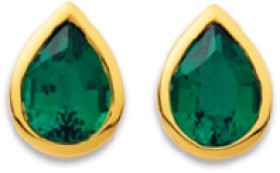 9ct-Created-Emerald-Stud-Earrings on sale