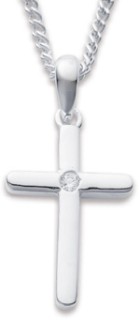 Sterling-Silver-Cubic-Zirconia-Cross-Pendant on sale
