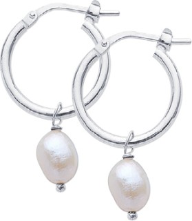 Sterling-Silver-Baroque-Pearl-Hoops on sale