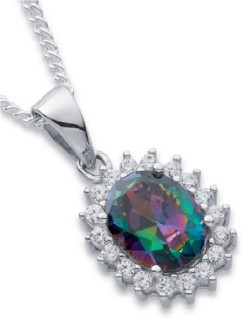 Sterling-Silver-Mystic-Cubic-Zirconia-Pendant on sale