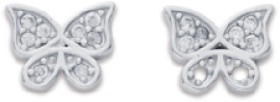 Sterling-Silver-Cubic-Zirconia-Butterfly-Studs on sale