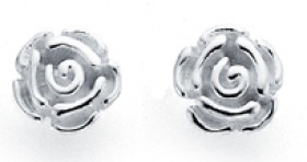 Sterling-Silver-Rose-Studs-Earrings on sale
