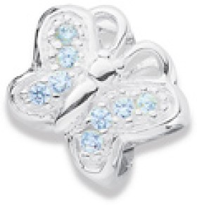 Sterling-Silver-Cubic-Zirconia-Butterfly-Charm on sale