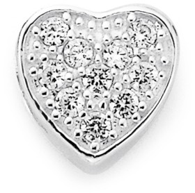 Sterling-Silver-Cubic-Zirconia-Heart-Addorn-Charm on sale
