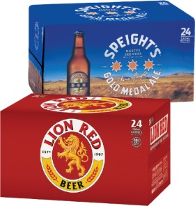 Lion-Red-Speights-Gold-Medal-Ale-or-Waikato-Draught-Bottles-24-Pack on sale