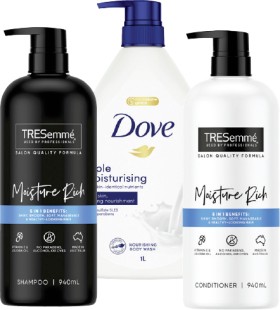 Dove-Body-Wash-1L-Tresemm-Shampoo-or-Conditioner-940ml on sale