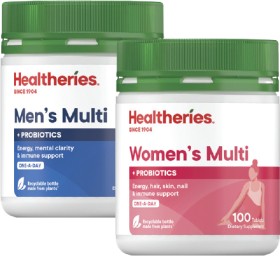 Healtheries-Mens-or-Womens-Multis-100s on sale