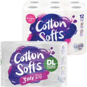 Cotton-Softs-Toilet-Tissue-12-Pack-or-Double-Length-6-Pack on sale