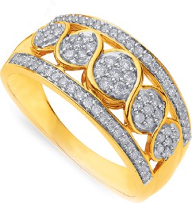 9ct-Wide-Diamond-Dress-Ring on sale