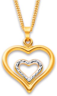 9ct-Two-Tone-Heart-in-Heart-Pendant on sale