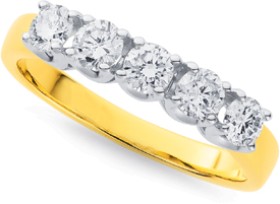 18ct-Five-Stone-Diamond-Ring on sale